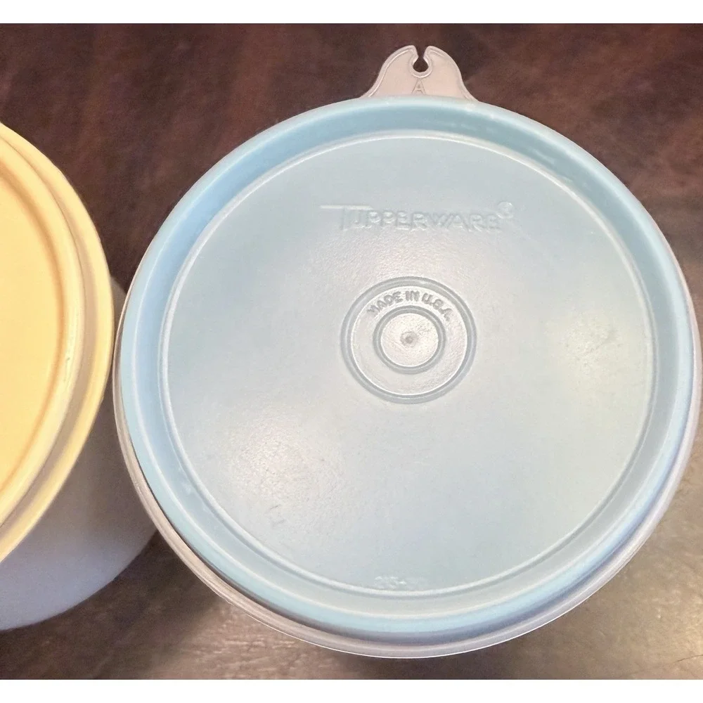 Set of 2 Vintage Tupperware Round Storage Containers 4623B-1. 250-20